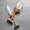 Stylish European High-Stem Electroplated Crystal Wine Glass