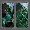 Gorgeous Emerald Pattern Tempered Glass Phone Case for Huawei Honor 400 200 Lite 100 Pro 90 SE GT Magic 7 6 5Pro Anti-drop Cover