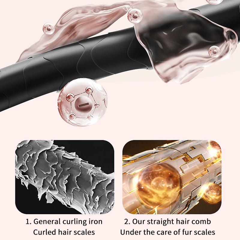 Mini Portable Hair Straightening Comb 2 in 1 Straight Curling Anti Frizz Easy to Carry Travel Friendly Hair Styling Accessory