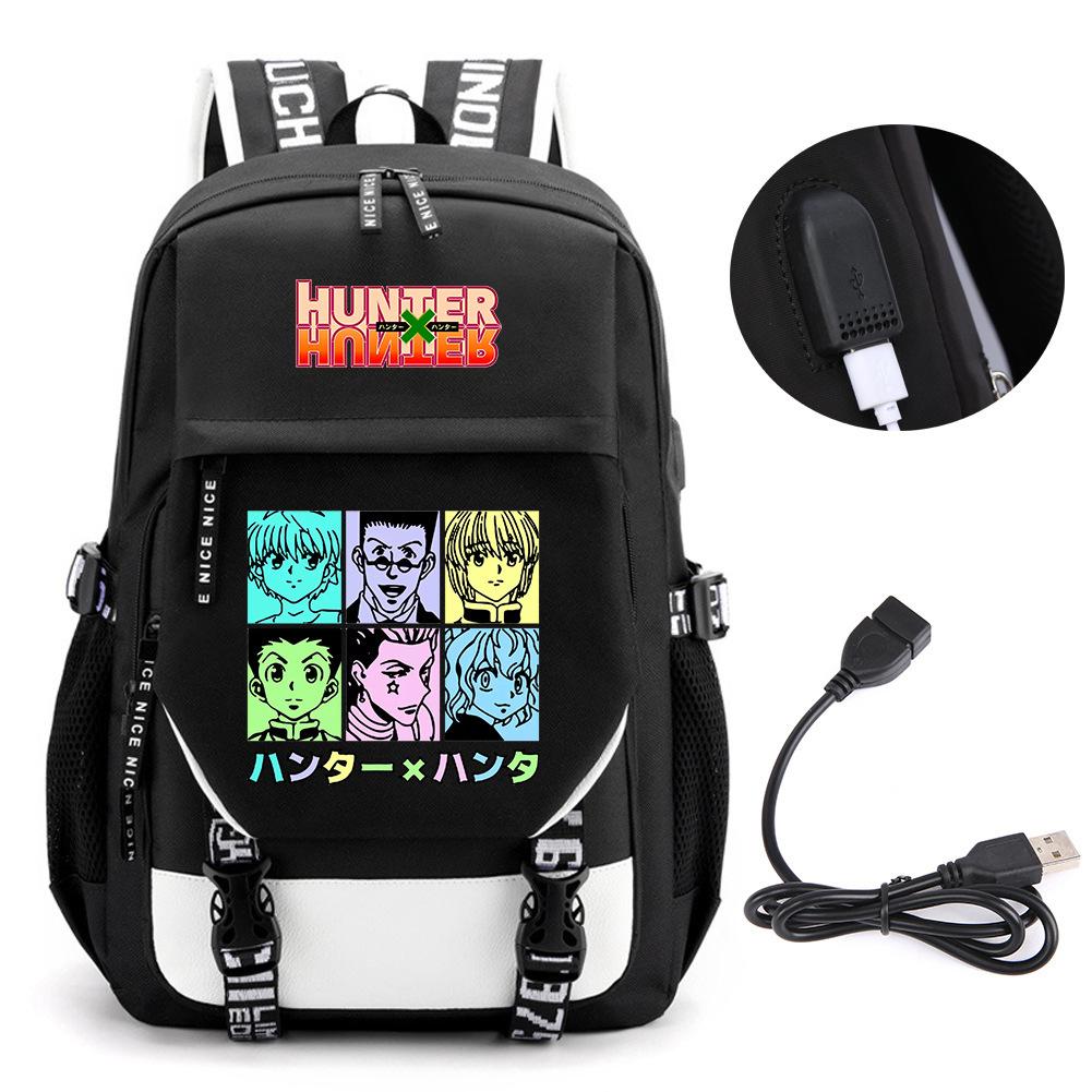 Animation Full-Time Hunter Peripheral Large-Capacity Backpack Backpack, Primary And Secondary School Student Schoolbag, Male And Female Computer Bag