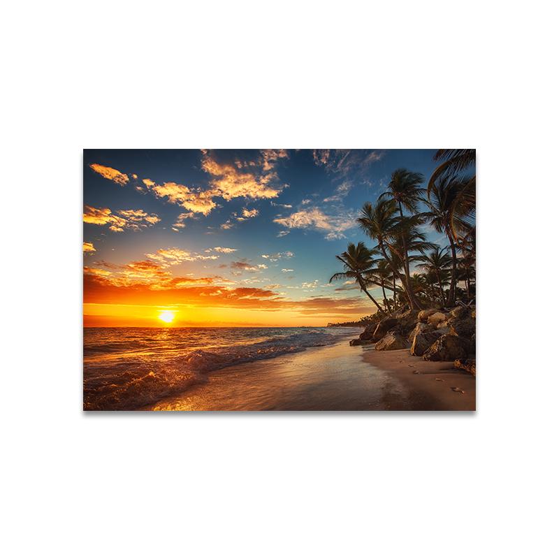

Закат, естественное море, пляж, дерево, картина на холсте, современные настенные художественные постеры и принты, пейзажные фотографии для украшения гостиной 21cm×30cm NoFrame