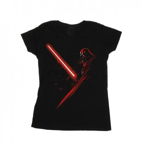 Star Wars Womens/Ladies Darth Vader Lightsaber Cotton T-Shirt