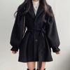 Sense for Petite: Women's Trendy Loose Fit Wool Coat, Korean Style, Mid-Length, Autumn/Winter 2025.