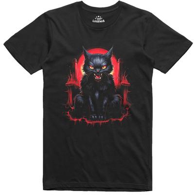 T-shirt Halloween Hellcat Gotico Costume Maglietta Vestibilità Regolare