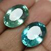 16.23 Ct Natural Sapphire Bluish Green Oval Pair Certified Fabulous Gemstone