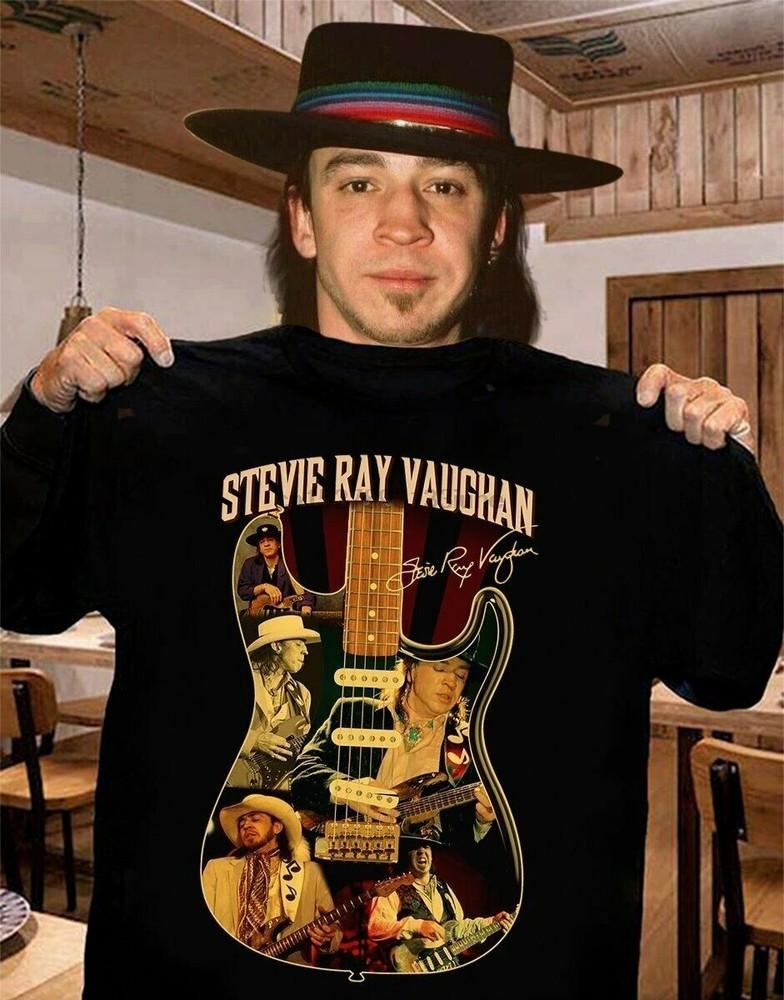 Stevie Ray Vaughan Signature For Fans Cotton Black Unisex Shirt CC43 Unisex T-Shirt S