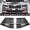 For Skoda Superb 2016 2017 2018 Front Bumper Lower Grille Trims Fog Lamp Panel With Bright Bar