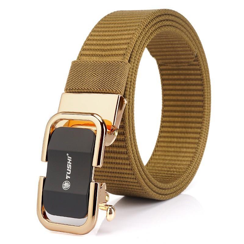 

Youth Canvas Nylon Belt Non-porous Toothless Alloy Automatic Buckle Casual All-matching Outdoor 120cm