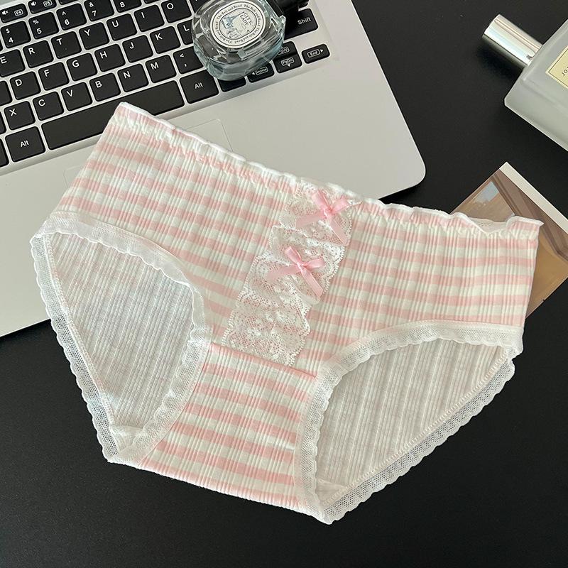 Сладкие Розовые Женские Хлопковые Трусики в Японском Стиле - Милые и Дышащие Девичьи Трусики M (75-95 jin)