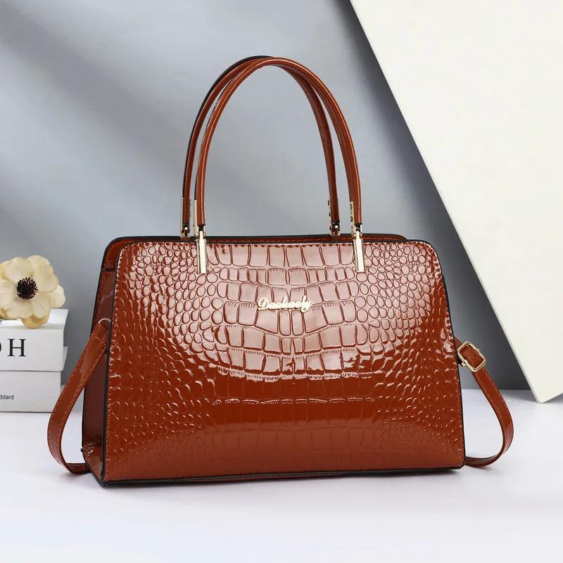 Women'S Handbag Classic Crocodile Pattern Shoulder Bag High-Quality Casual Crossbody Bag Fashionable and Versatile Women'S Bag