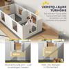 Welpenspielgehege für Hunde, mit durchsichtigen Paneelen, 2-Raum-Design, für kleine Hunde