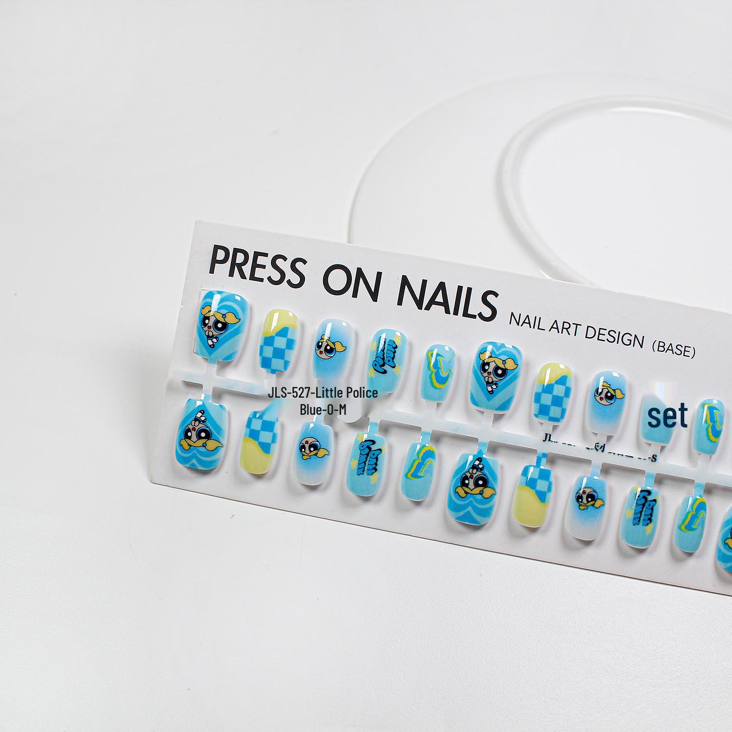 

Цзяолун Милые Синие Носимые Накладные Ногти Сила Суперкрошек