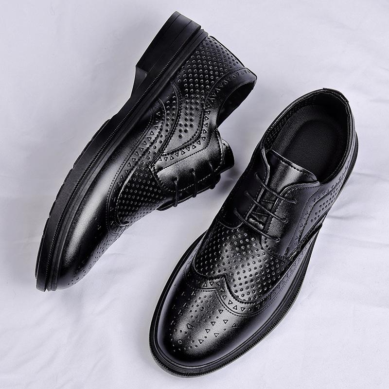 Men's Genuine Leather Lace-Up Casual Sandals