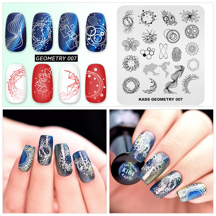 kads Geometry 007 Nail Stamp Templates Nail Art Stamping Plates Template DIY Printing Tools Manicure