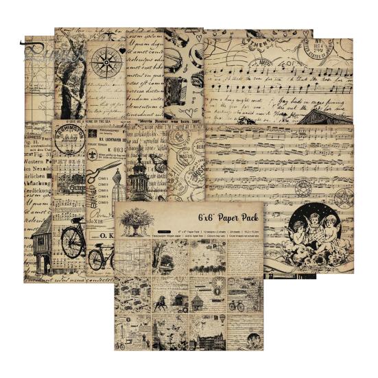 

24 шт./компл. бумага для скрапбукинга DIY ретро винтажный цветочный принт дизайн фоновая бумага для поздравительных открыток A