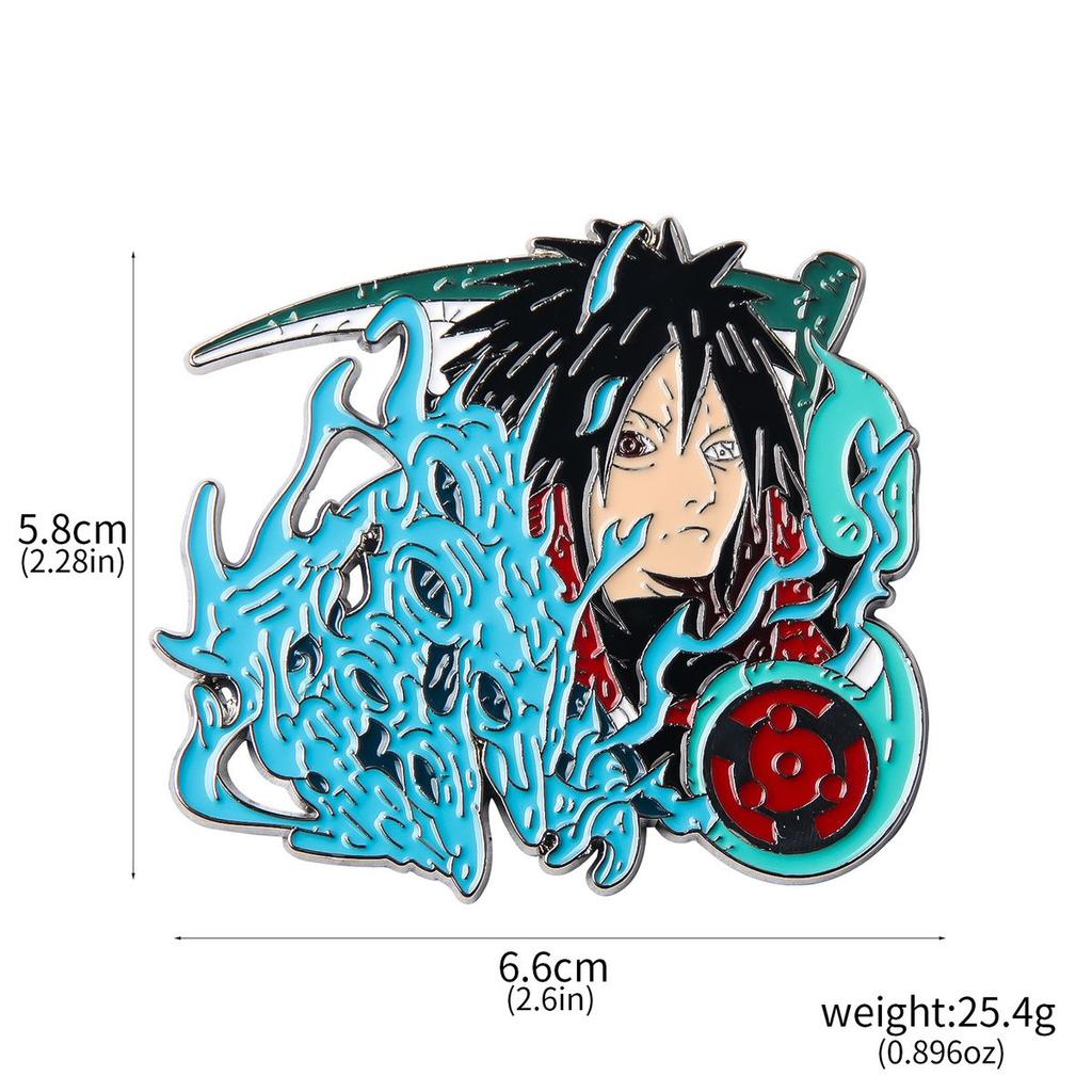 Naruto Anime Character Cartoon Pin Peripheral Kakashi Uchiha Obito Shisui Madara Itachi Fan Metal Badge Men Halloween