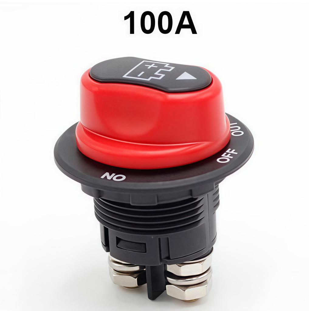 100A Waterproof Rotary Battery Disconnect Switch for 12-24V Car/Yacht