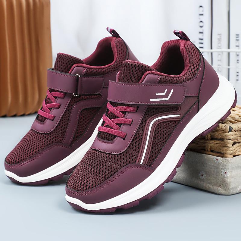 Shoes women's summer breathable comfortable casual single shoes Velcro couple soft sole not tired feet men's and women's walking shoes
