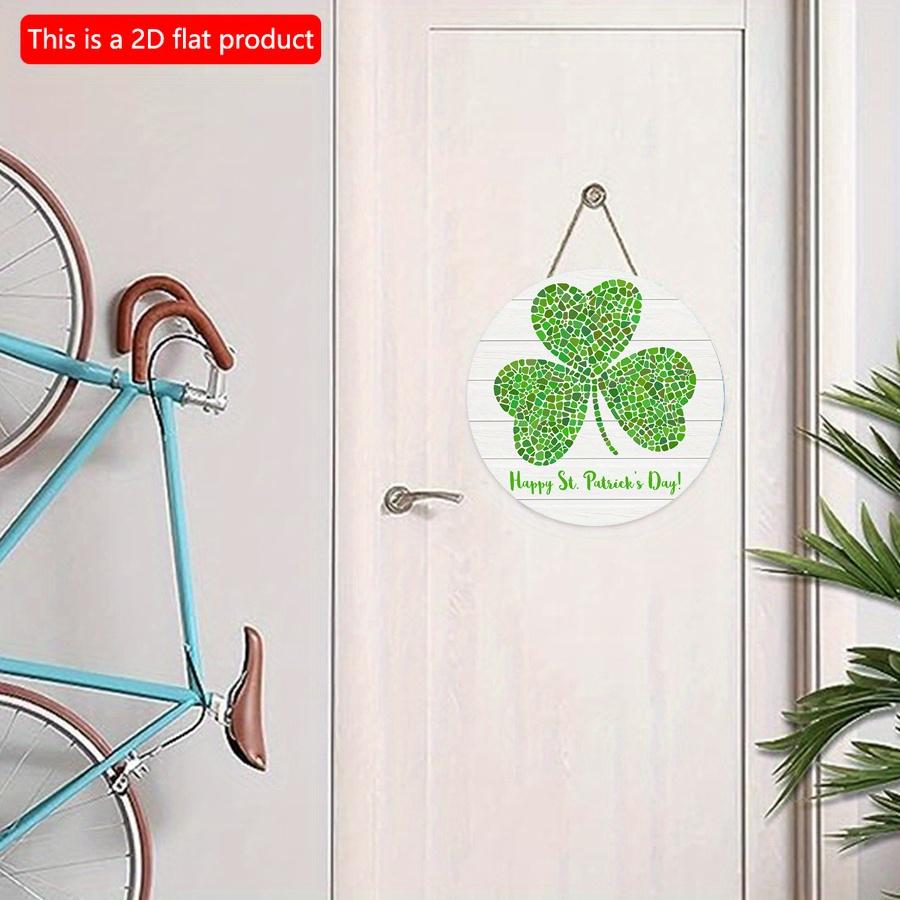 2D Flat 20*20cm1pc Happy St.Patrick's Day Welcome Party Elegant Simplicity Door Decorations Green Lucky Shamrock Leaves Print Hanging Reliable Quality