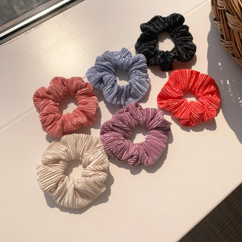 Мини плиссированная атласная резинка для волос Blue