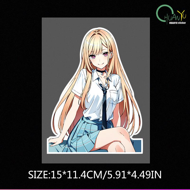 HD Anime Haimeng Big Miss Sexy Personality Car Sticker Creative Reflective Waterproof Motorcycle Car Decorative Sticker