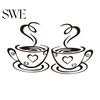 Hot Coffee Cup Heart Wall Art Decal Sticker Removable Kitchen Home Decoration