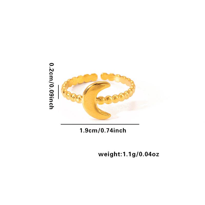 Elegant French Titanium Steel Multi-Layered Leaf Ring with Irregular Design, 18K Gold Plating