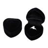 Heart Shape Finger Ring Ear Stud Jewelry Display Holder Storage Box Container