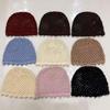1Pc Sequined Pearl Hat, Handmade Knitted Hollow Thin Breathable Versatile Beanie Hat