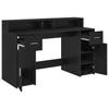 Black Oak Desk 140 x 55 x 91 cm Particleboard