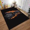 Fiery Warrior Print Rug for Game Room or Outdoor Suitable for Use As an Anti-slip Game Mat for Living Room and Bedroom Sofas