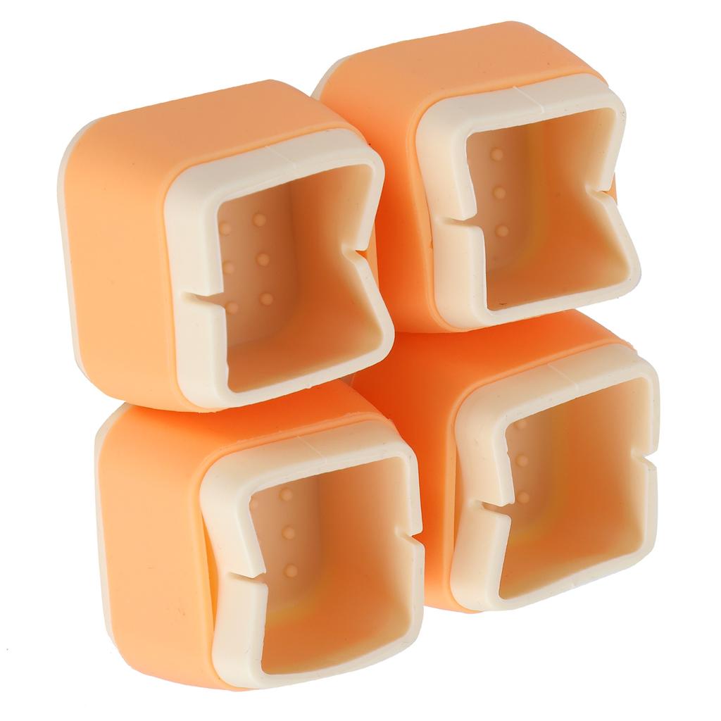 4 Peças Protetores de Silicone para Móveis 3,3x3,9x3,9cm Antiderrapantes Capas para Pés de Cadeira Mesa(laranja )