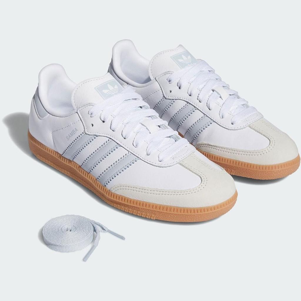 Adidas SAMBA OG Size Footwear, White/Halo Blue/Off-White, IE0877, Japan, 24.5cm