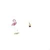 Flamingo Resin Statue Bird Sculpture Modern Art Garden Figurine Metal Stand Abstract Fire