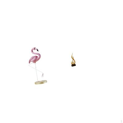 Flamingo Resin Statue Bird Sculpture Modern Art Garden Figurine Metal Stand Abstract Fire