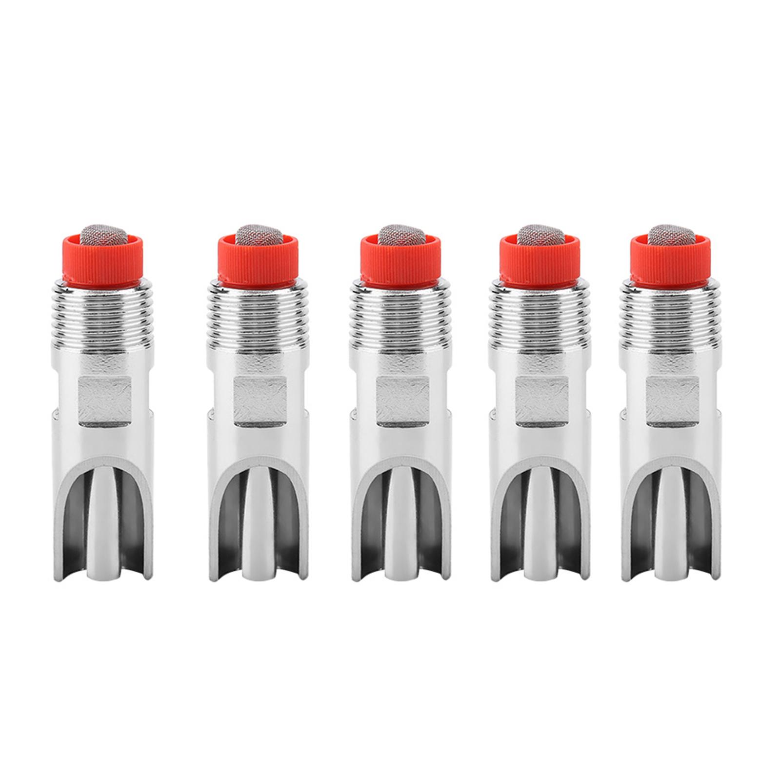 

5pcs Stainless Steel Automatic Pig Nipple Drinker Waterer Red Cap Duckbilled