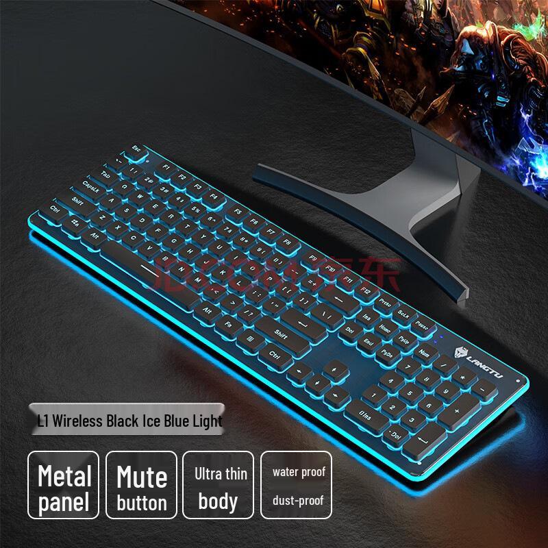 Wolfwalker Silent Wireless Keyboard & Mouse Set - Wired for Comfortable Typing & Gaming, Ideal for Office Use.