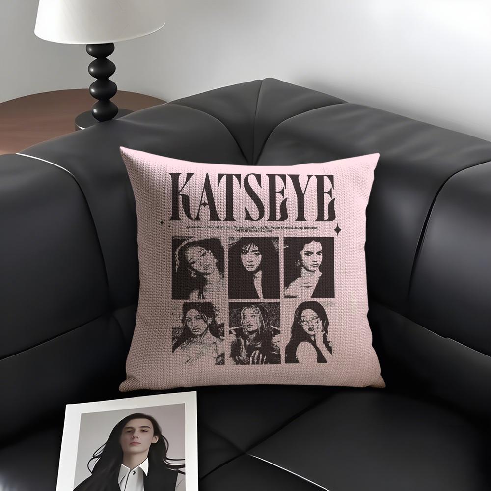 KKatseye Star Cushion Cover Natural Linen Organic Fabric DoubleSided Printing Sofa Home Decor Gift Pillow Case
