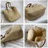Summer Large Capacity Handbag Ladies Shoulder Bag Fashion Handmade Straw Bag Hundred Ladies Tote Bag Silk Scarf Decoration