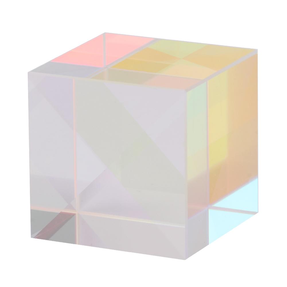 SiX Sided Bright Light Combine Cube Prism Stained Glass Beam Splitting Prism(1.5*1.5*1.5cm)