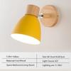 Retro Wooden Wall Light 6 color Macaroon With Switch Wall Sconce For Bedroom Aisle Home Decor Modern Iron Interior Wall Lamps