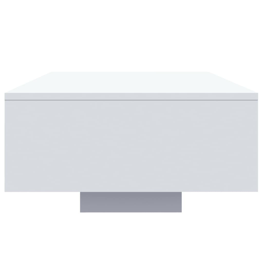 Konferenční stolek s LED osvětlením, bílý, 85x55x31 cm
