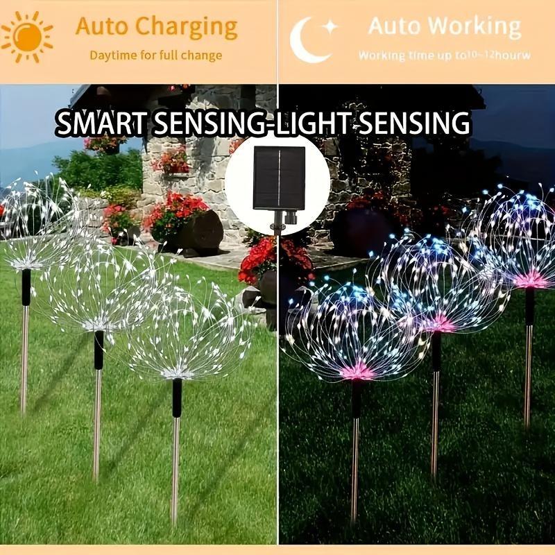 300/420 LED Outdoor Solar Garden Light, Upgraded Fireworks Light, 8 Lighting Modes,outdoor Decoration On Garden Terraces,Halloween,Christmas