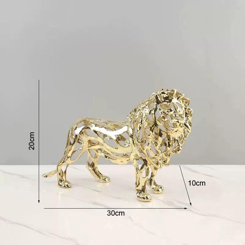 Abstract Gold Hollow Metal Horse Animal Sculpture Ornament Home Room Table Statue Decoration Fengshui Office Desk Figurine Craft
