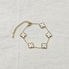 Four-leaf Clover Bracelet Five-flowered Titanium Steel Does Not Fade Women's 18K Lucky Clover Good Luck Hand Jewelry