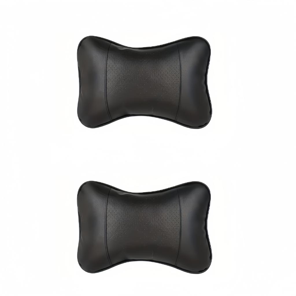Car Neck Pillow PU Leather Ergonomic Headrest Support Cushion Filled Fiber Comfort Relief Universal Fit Cervical Anti Slip