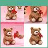 Bear Cute Teddy Plush Doll With Embracing Rose Decorations For Holiday Gift