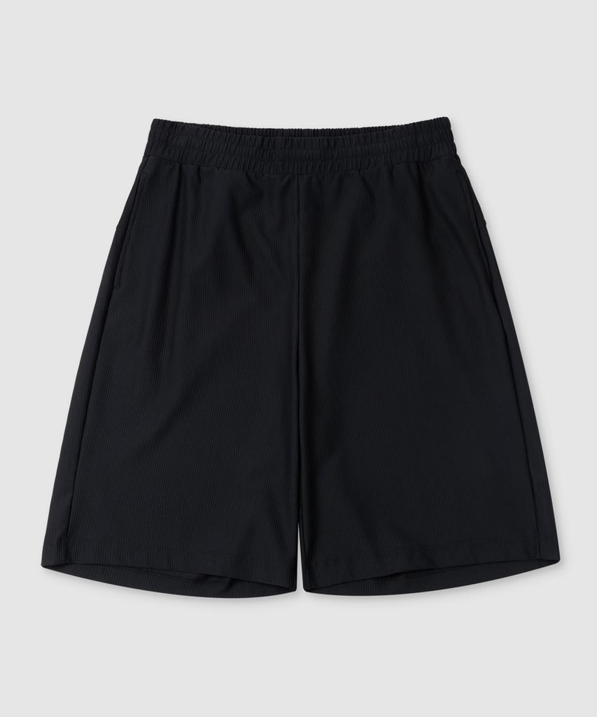 MUSINSA STANDARD SPORTS Ribbed Bermuda Shorts (Black)
