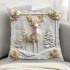 1/4Pcs 45x45CM Christmas Linen Throw Pillow Cover Santa Claus Snowman Reindeer Xmas Tree Pillow Case Living Room Bedroom Sofa Bed Square Cushion Cover