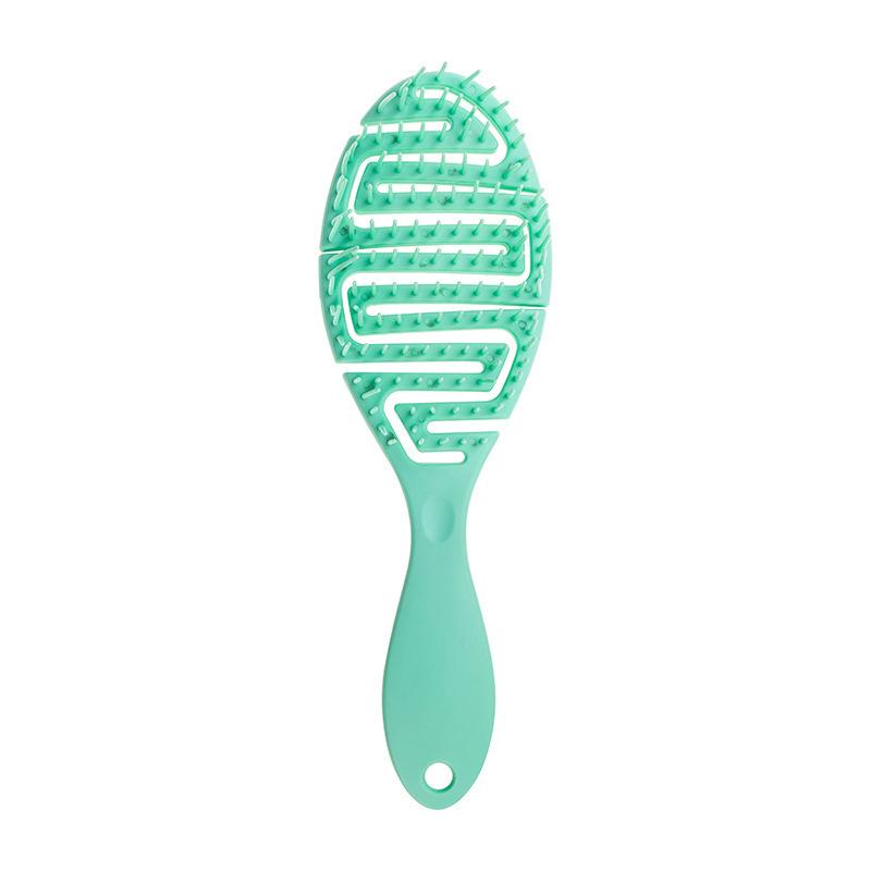 Wet Brush Curved Massage Comb with Flexible Bristles for Wet Hair - Available In Green, Pink, Blue,Purple and Black